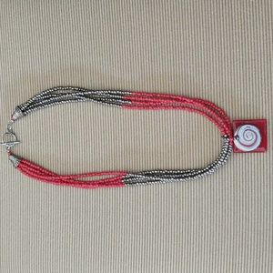 Red and Gray Necklace